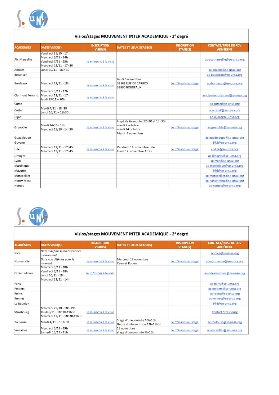 hyperlien vers tableau des visios et stages Mouvement inter 2d degré des académies