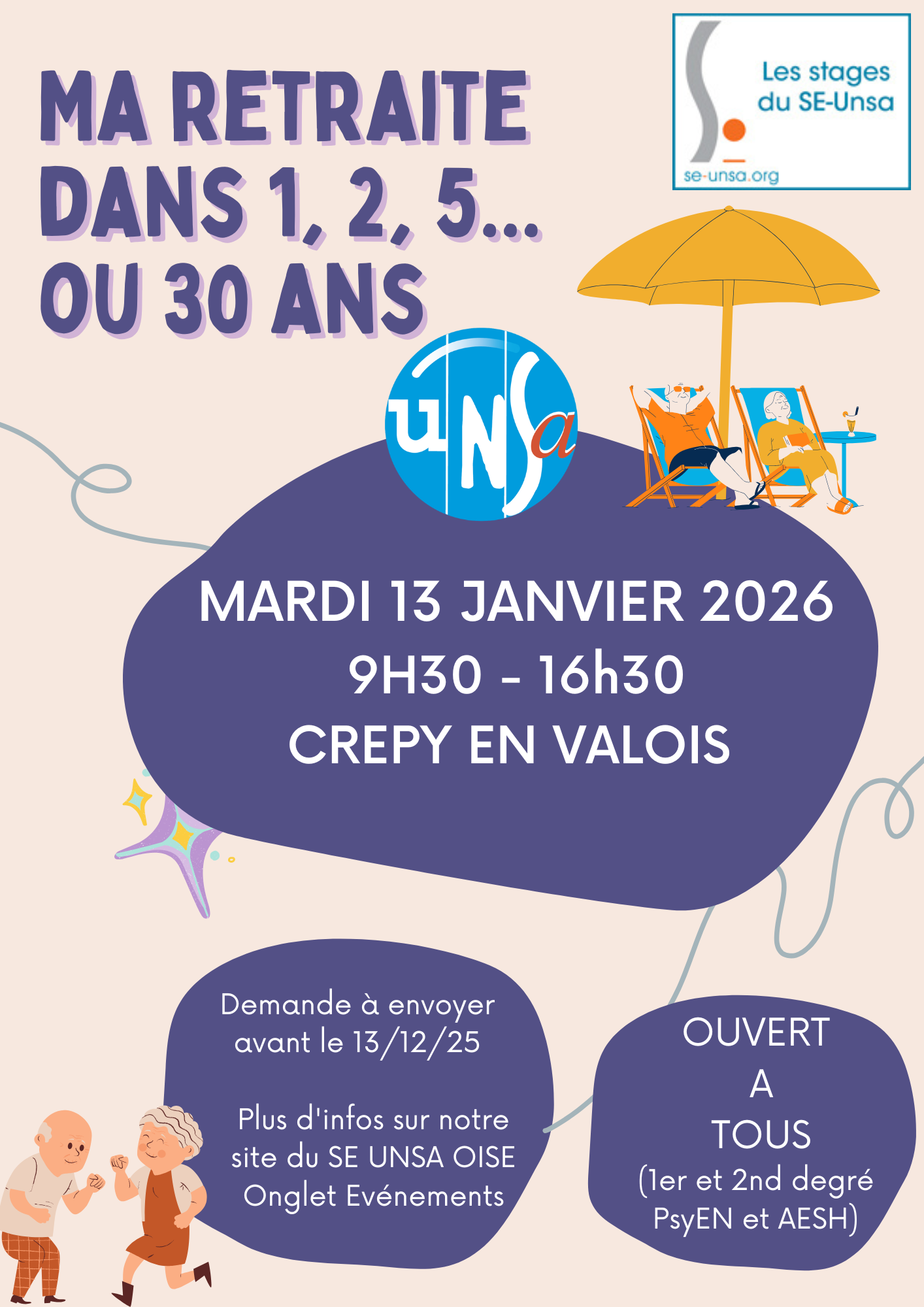 Stage  » Le point sur ma retraite dans 1,2, 5… ou 30 ans » le mardi 13 janvier 2026 à Crépy en Valois