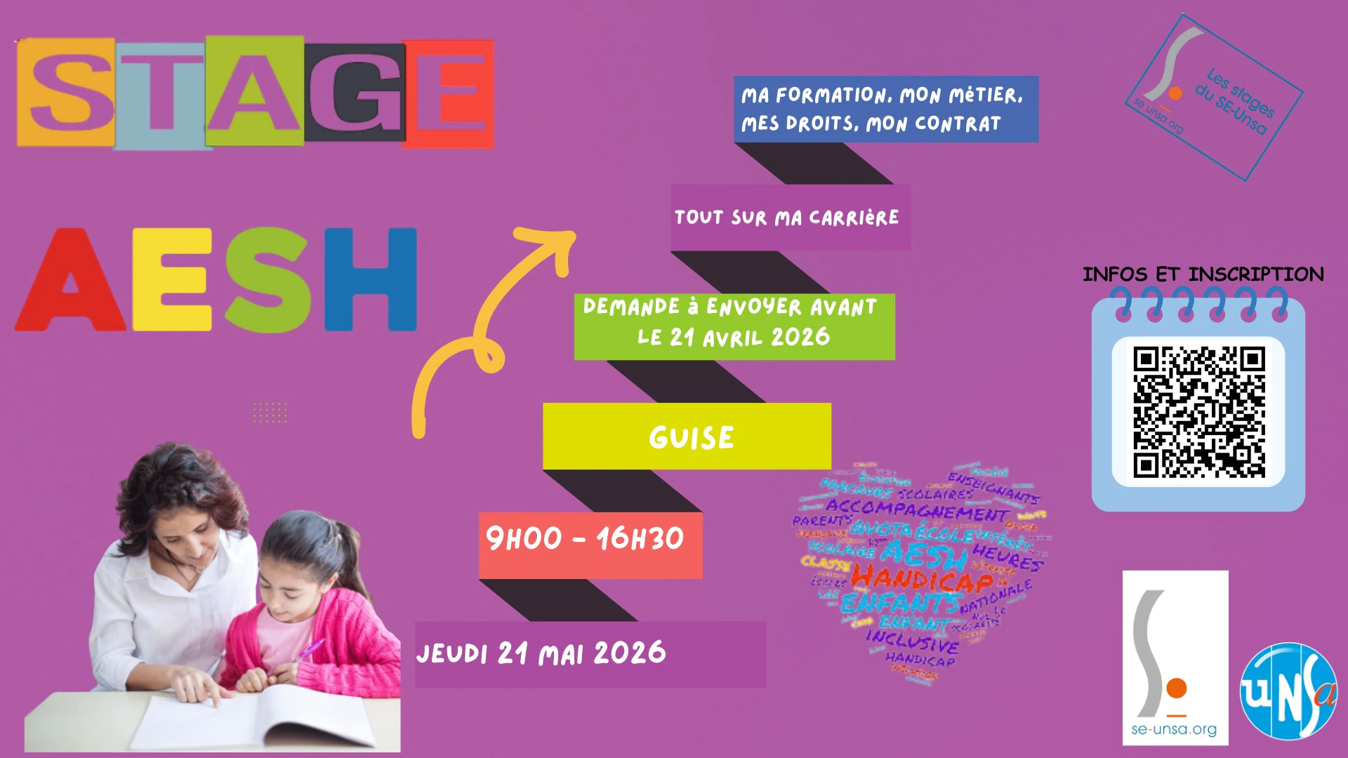 affiche stage AESH 21 mai 2026 GUISE