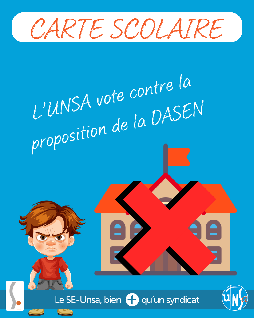 Vote contre de l'UNSA pour la carte scolaire