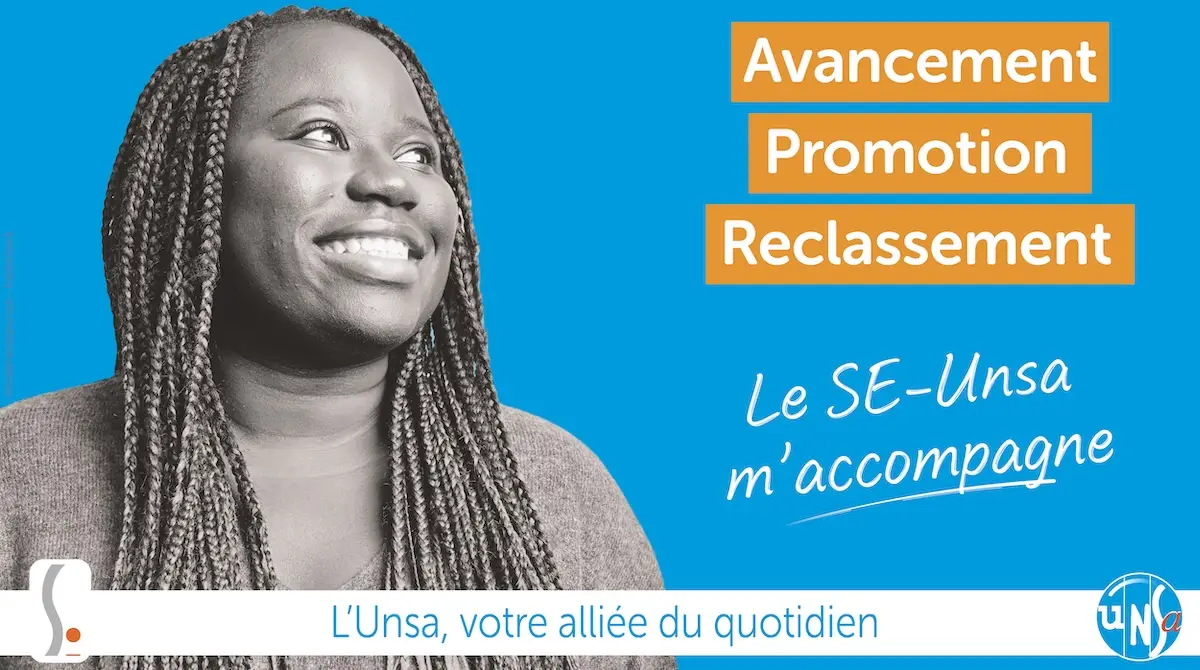 visuel avancement promotion reclassement, le SE-Unsa m'accompagne