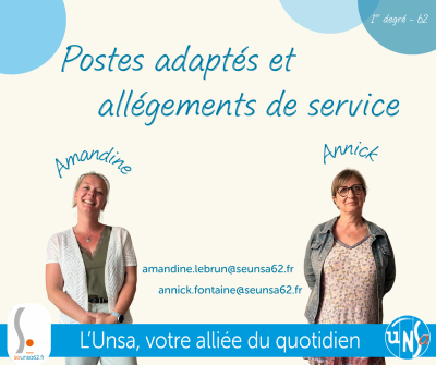 Poste adpatés et allégements de service